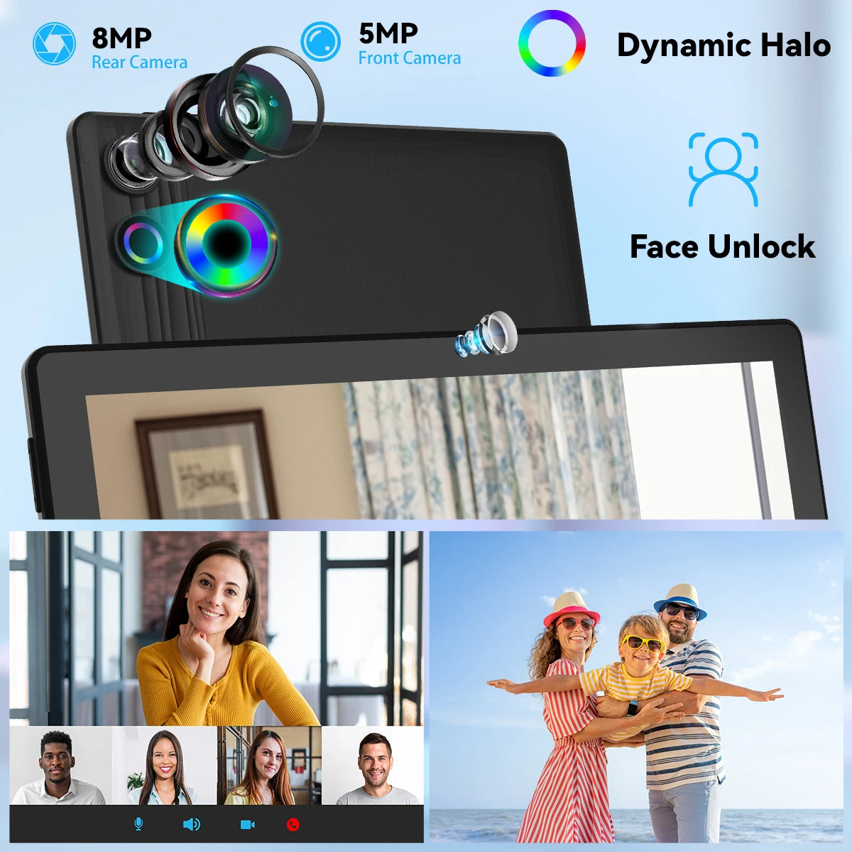 AEEZO-US Android 14 Tablet 12GB RAM 64GB ROM Face Unlock