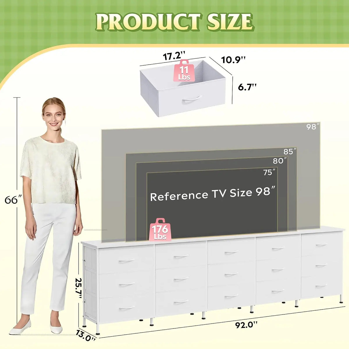 GALAXHERO Modern TV Stand Cabinet With Ample Drawer Storage