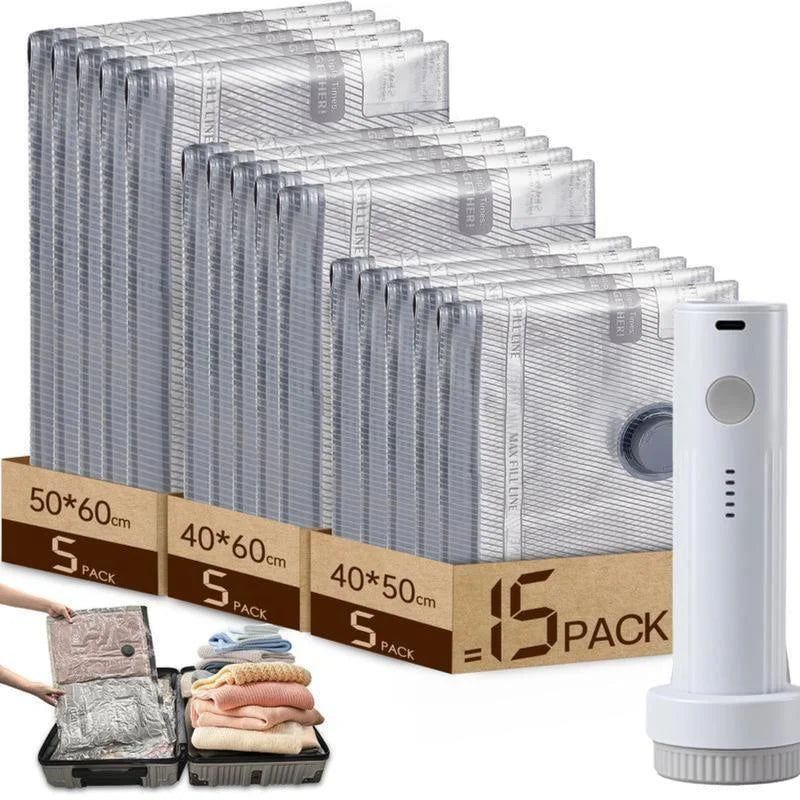 Carry On Vacuum Storage Bags With Rechargeable Pump