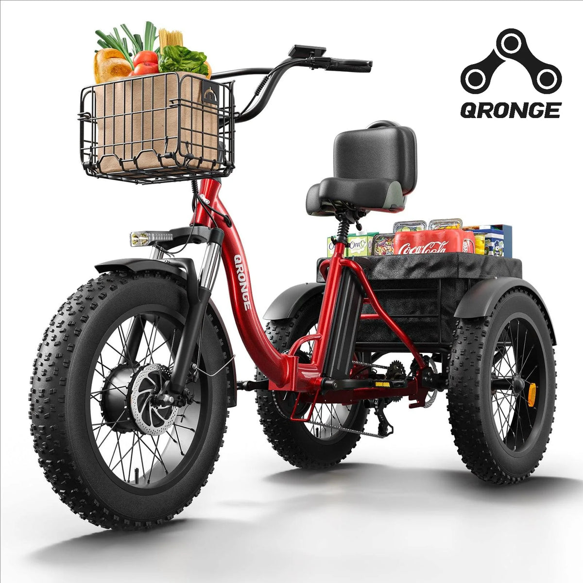 Qronge 1200W Electric Trike For Adults With Large Fat Tires