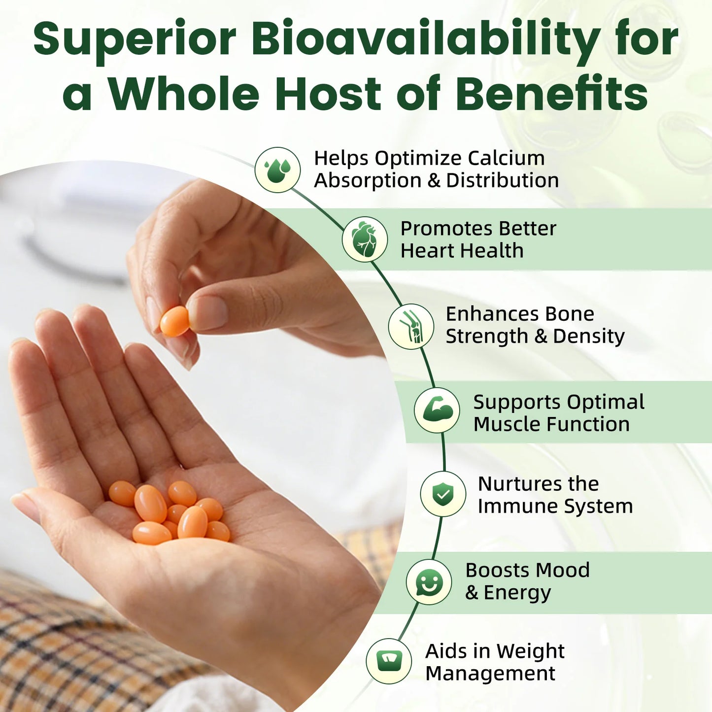 Beworths Vitamin D3K2 Calcium Capsules For Immune And Bone Health