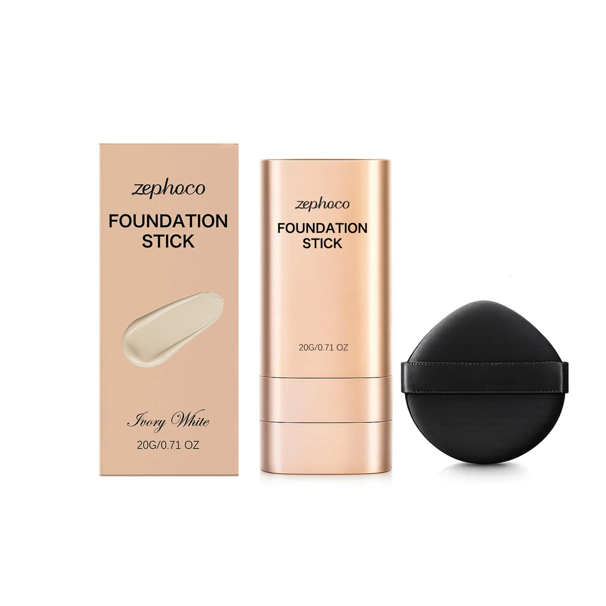 Zephoco Concealer Foundation Stick Full Coverage Silky Texture Lightweight Waterproof Brightening Moisturizing Base Even Skin Tone Makeup