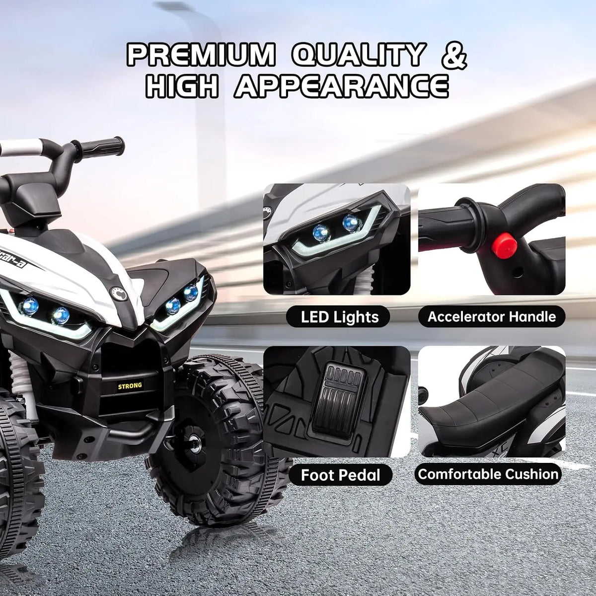 12V Kids ATV Ride‑On Toy, Dual 35W Motors, 7AH Battery & Charger, US Standard, Multi‑Color Optional Children Electric Quad Bike