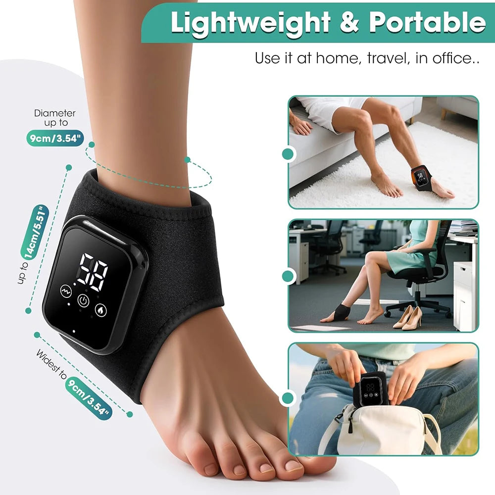 Heated Ankle Brace With Vibration USB Rechargeable Foot Massager