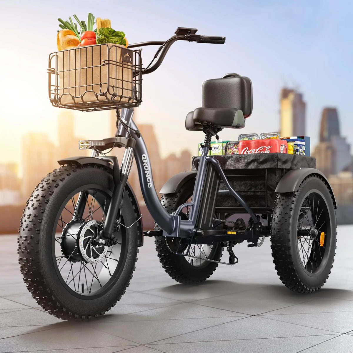 Qronge 1200W Electric Trike For Adults With Large Fat Tires