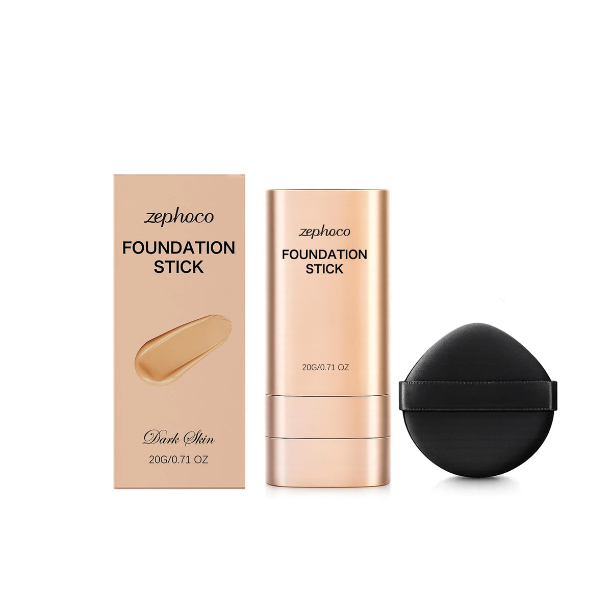 Zephoco Concealer Foundation Stick Full Coverage Silky Texture Lightweight Waterproof Brightening Moisturizing Base Even Skin Tone Makeup