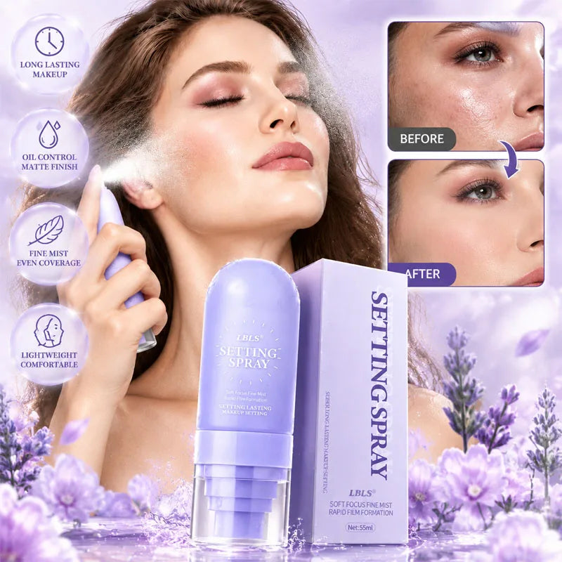 24-Hour Long Lasting Setting Spray, Makeup Setting Spray 55ml, Hydrating Moisturizing Long Lasting Fixing Spray, Gentle No Irritation Makeup Fixer For All Skin Types.