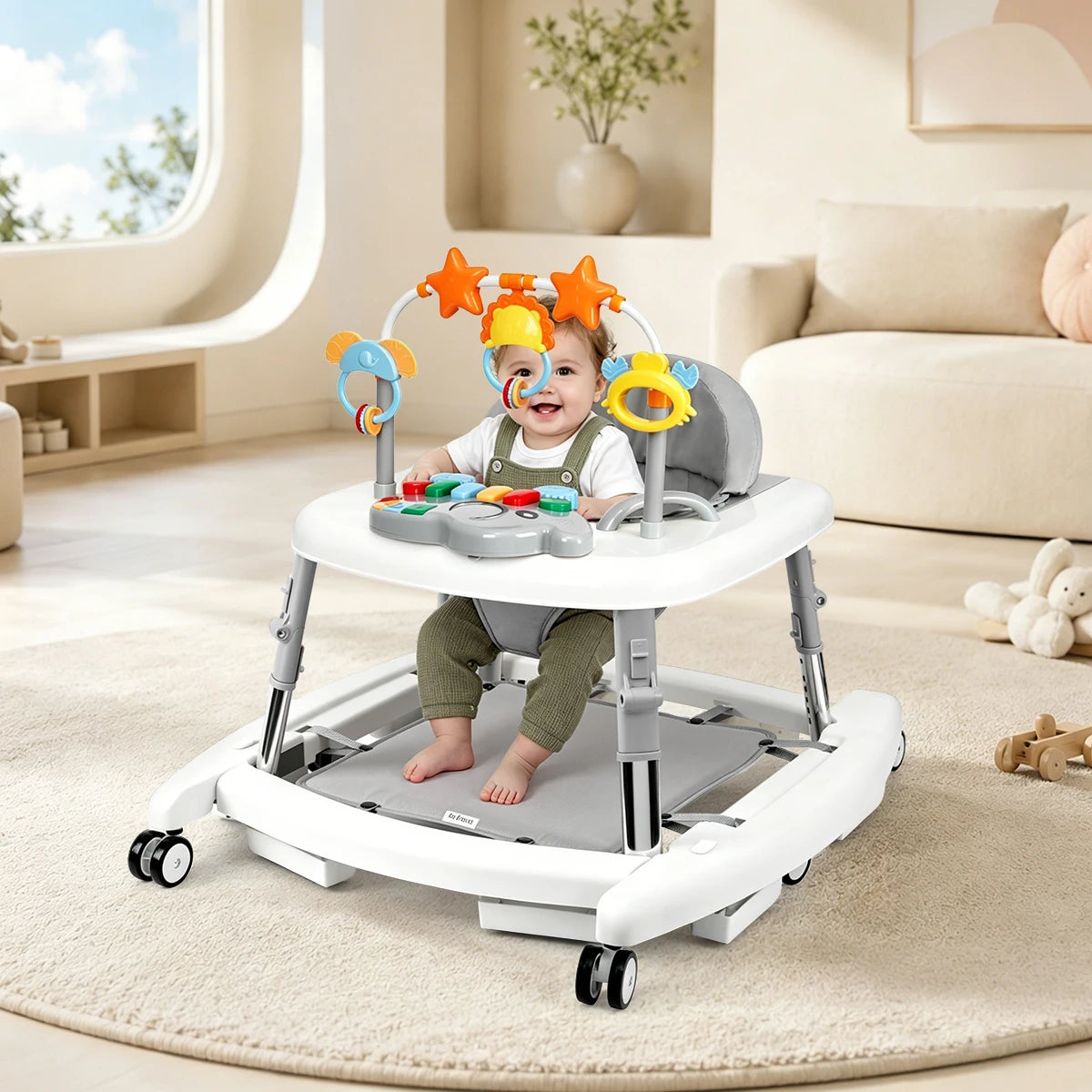 5-In-1 Foldable Baby Walker And Activity Center With Music Toys