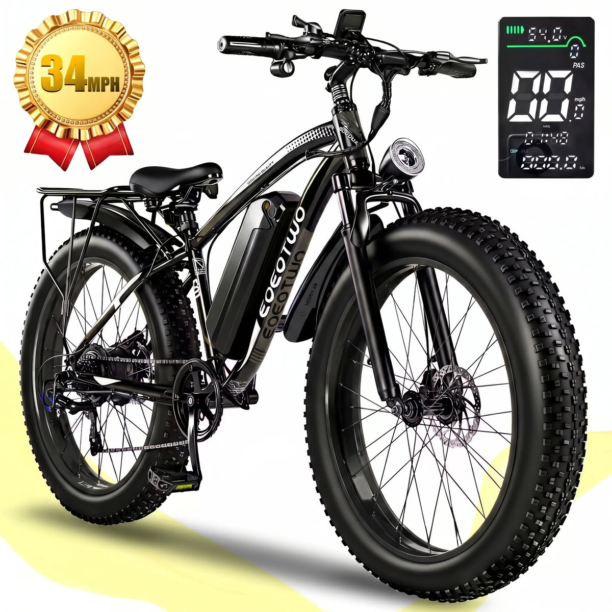 EOEOTWO 1500W Fat Tire Electric Bike Adult All Terrain Commuter