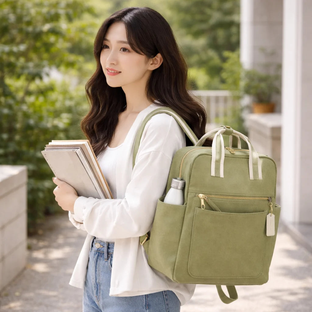 Women Square Backpack Tote For Laptop And School Everyday Use