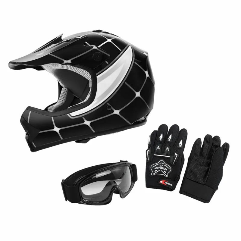 TCMT DOT Youth Full Face Motorcycle Helmet Offroad Street Gear