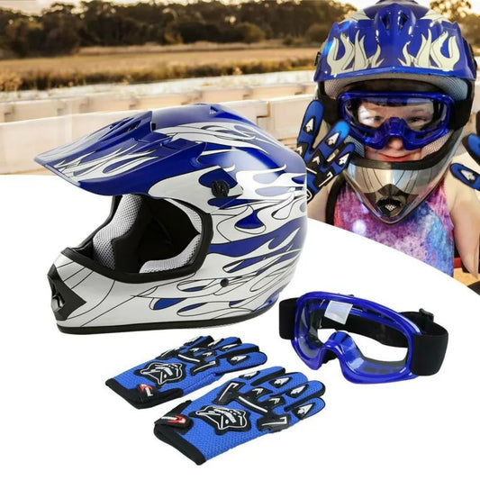 TCMT DOT Youth Full Face Motorcycle Helmet Offroad Street Gear