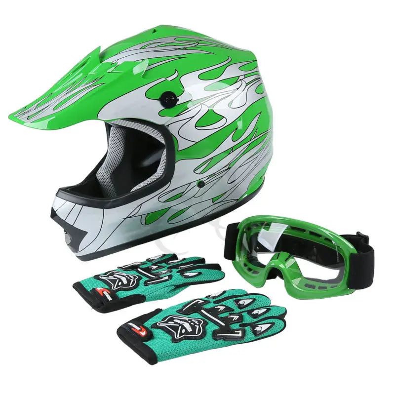 TCMT DOT Youth Full Face Motorcycle Helmet Offroad Street Gear