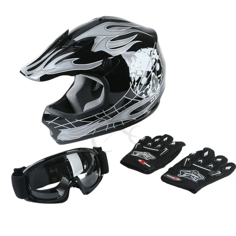 TCMT DOT Youth Full Face Motorcycle Helmet Offroad Street Gear