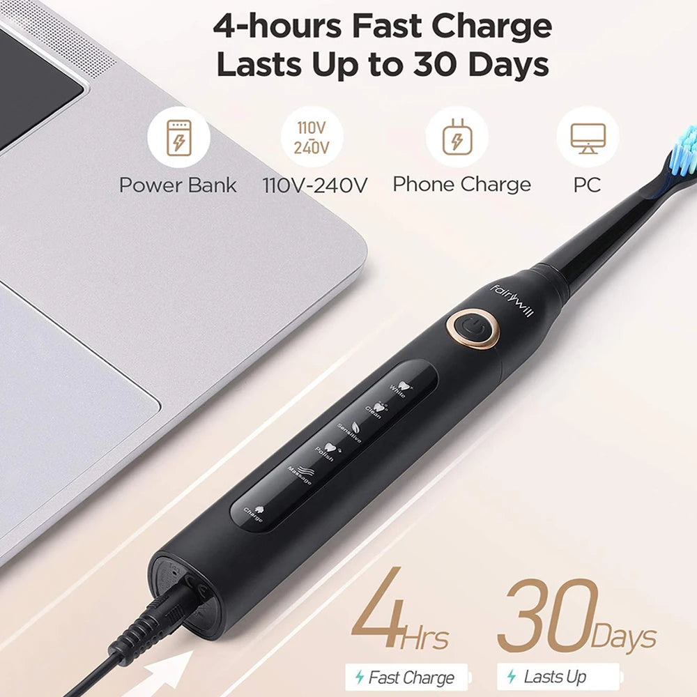 Fairywill FW-D7 Electric Sonic Toothbrush Waterproof Rechargeable