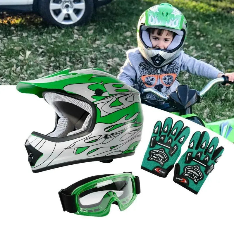 TCMT DOT Youth Full Face Motorcycle Helmet Offroad Street Gear