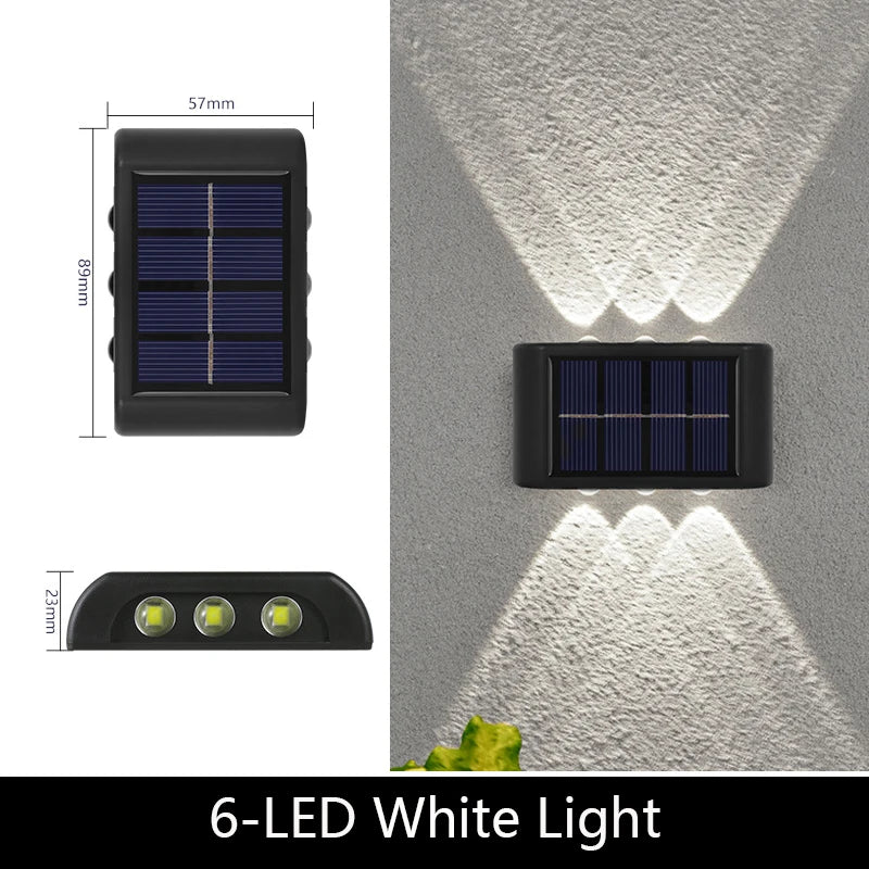 Solar LED Light, Outdoor Waterproof Wall Lamp, Dusk to Dawn Fence Lighting for Garden Courtyard Porch Walkway Camping Decor