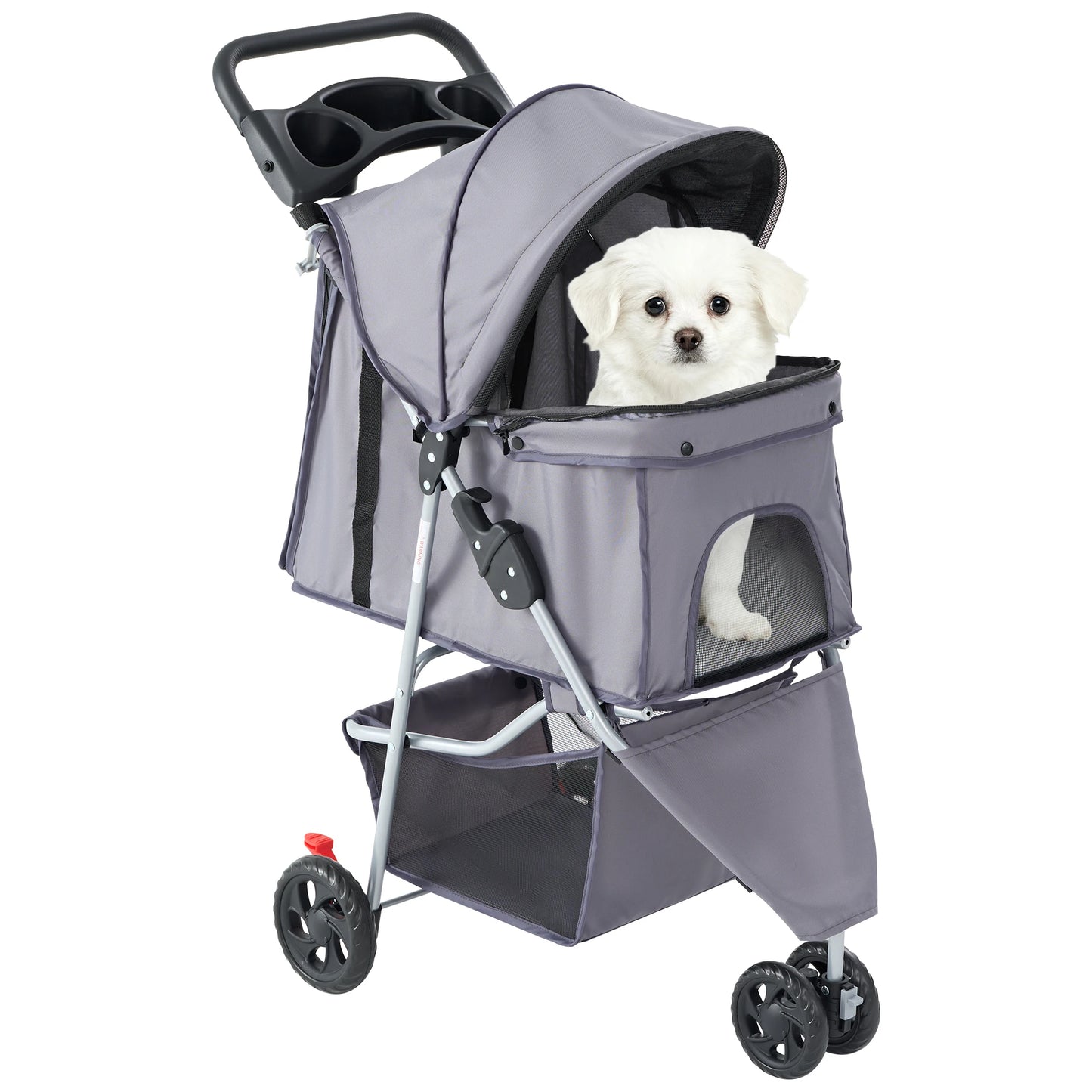 JHK Foldable 3-Wheel Pet Stroller For Small Dogs And Cats