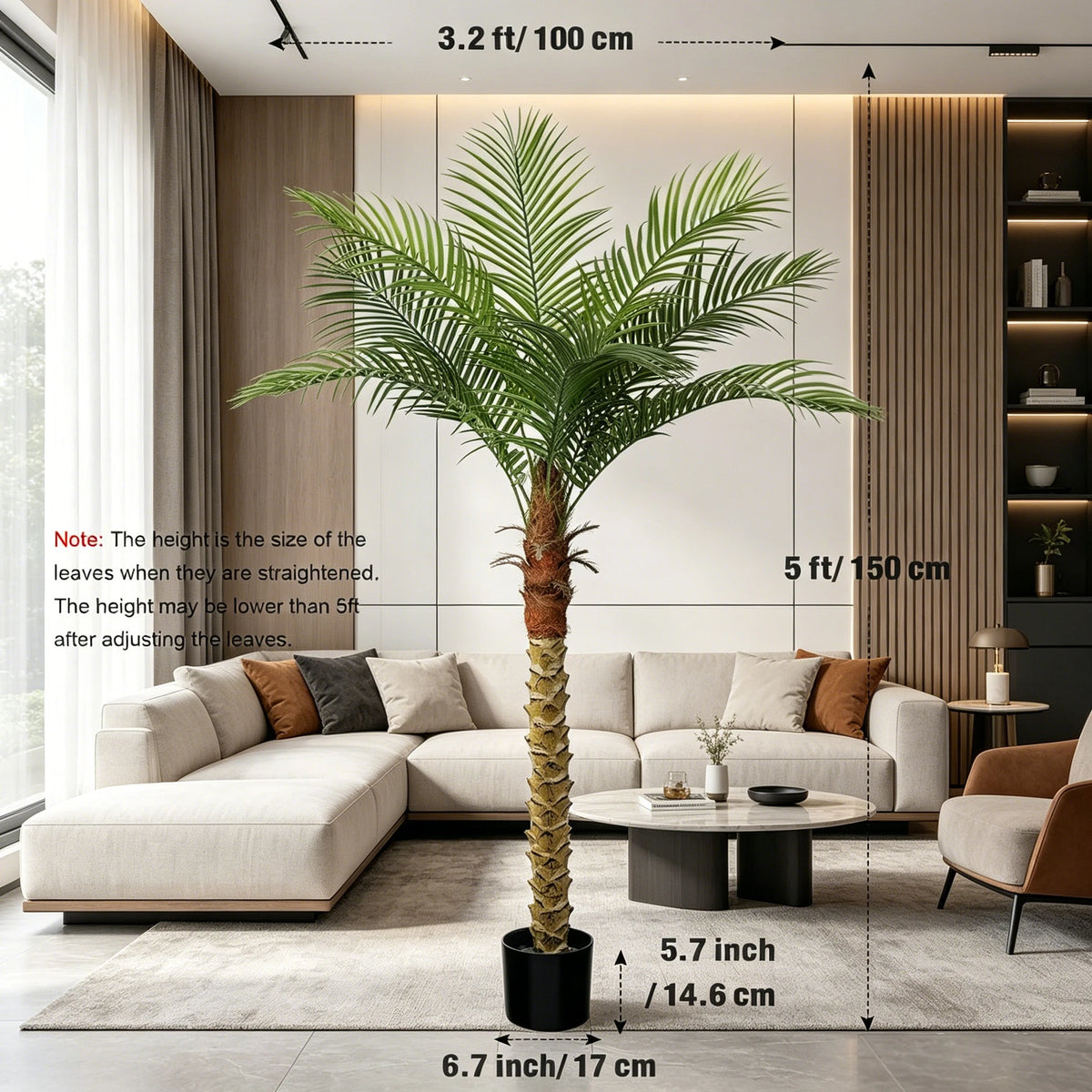 Olitree Artificial Golden Cane Palm Tree For Indoor Outdoor Decor