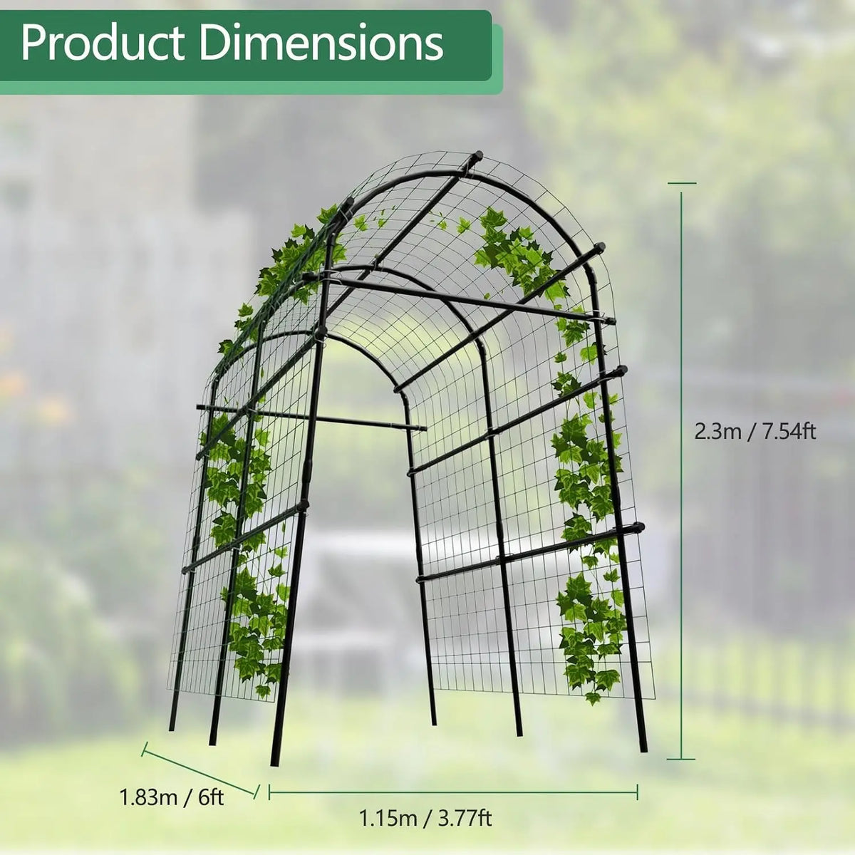 Tacleekii Metal Garden Arch Trellis For Climbing Plants