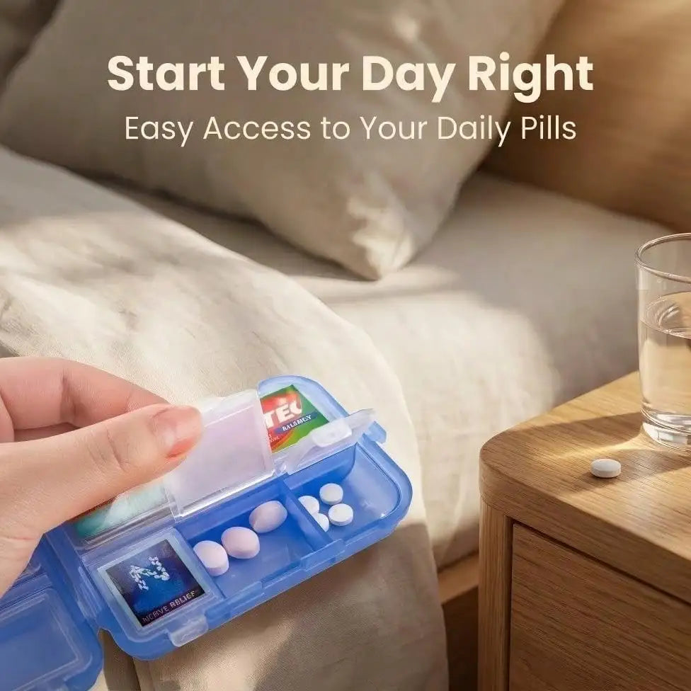 Portable 7 Day Pill Organizer With 161 Medicine Labels