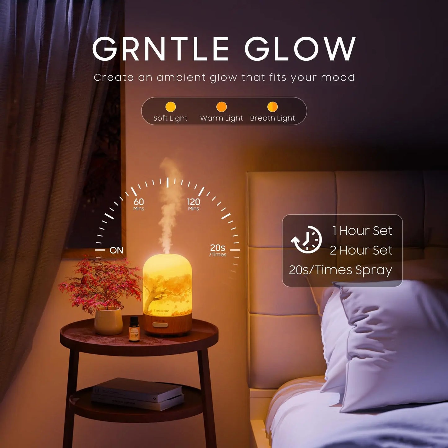 Fashome Essential Oil Diffuser Hand Blown Glass Auto Shut Off