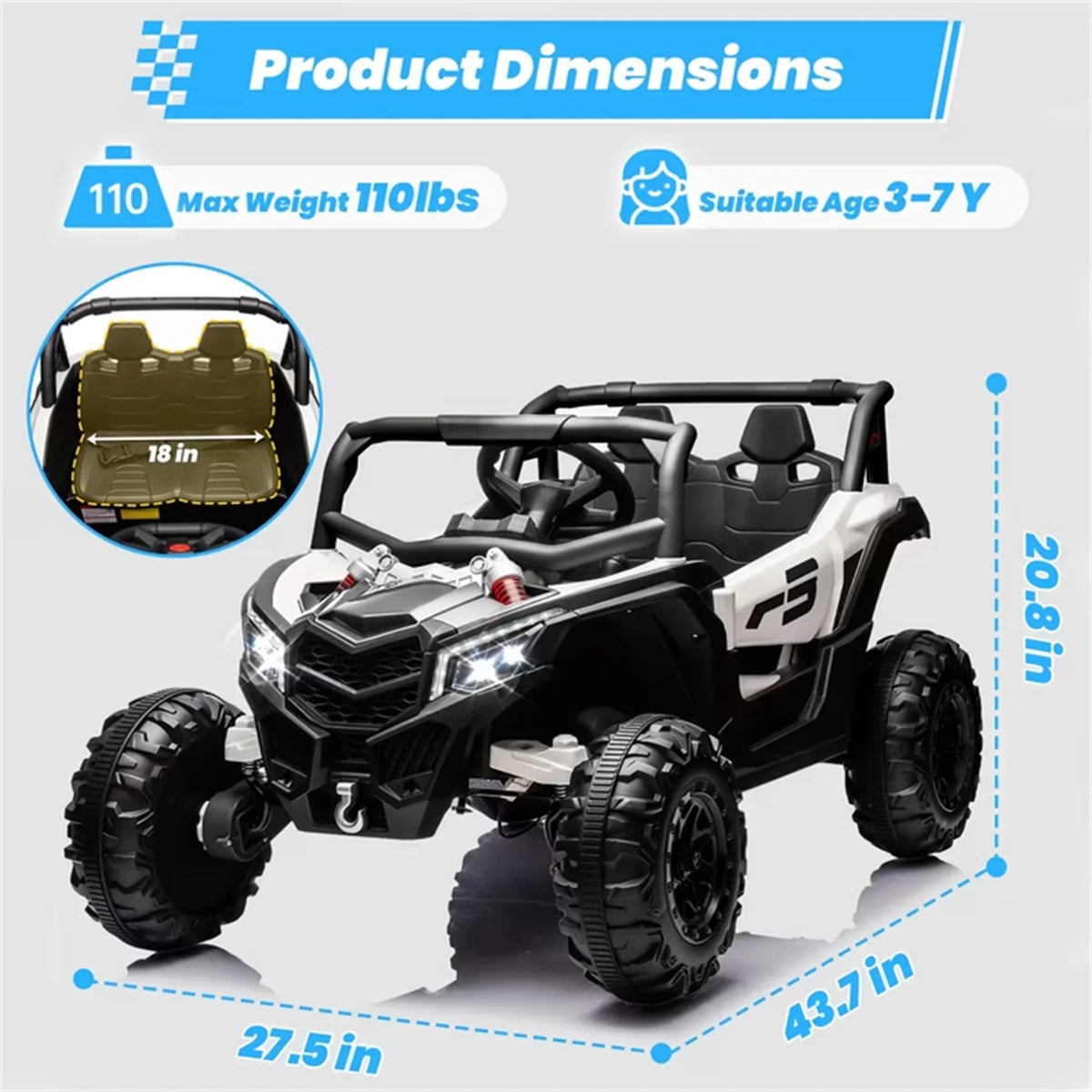 Joyracer 4WD Electric Ride On UTV With Remote Control