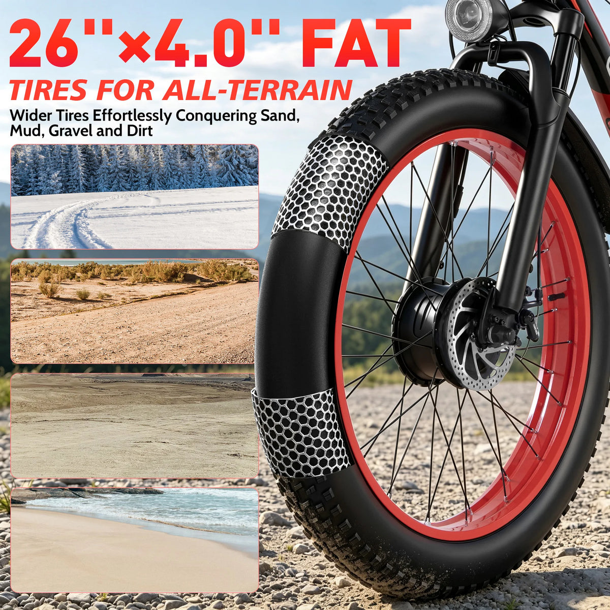 EOEOTWO 48V Long Range Electric Fat Tire Mountain Bike