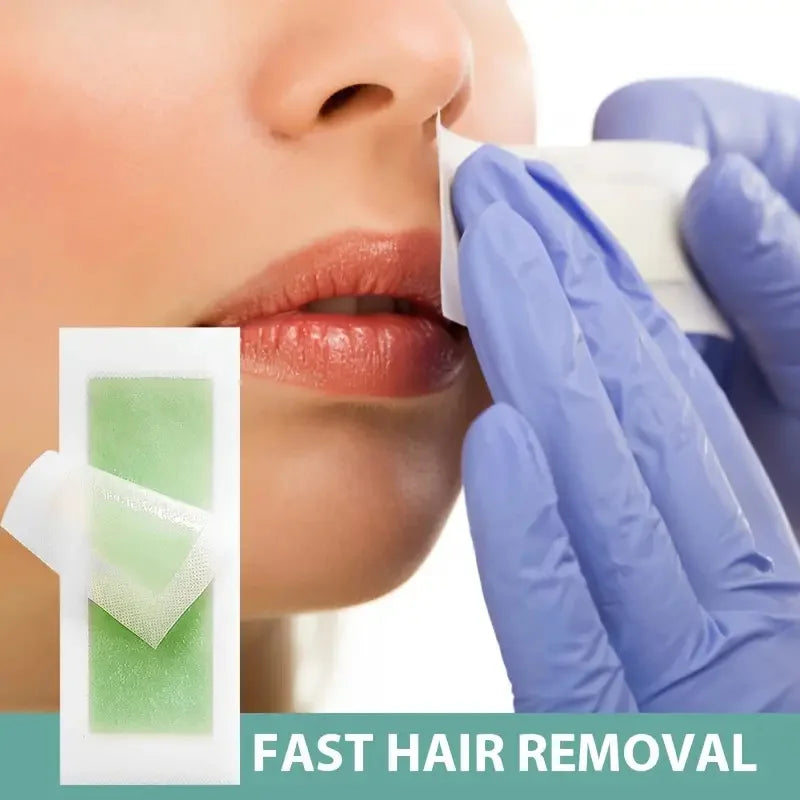 Double Sided Facial Wax Strips Kit Quick Painless Hair Removal