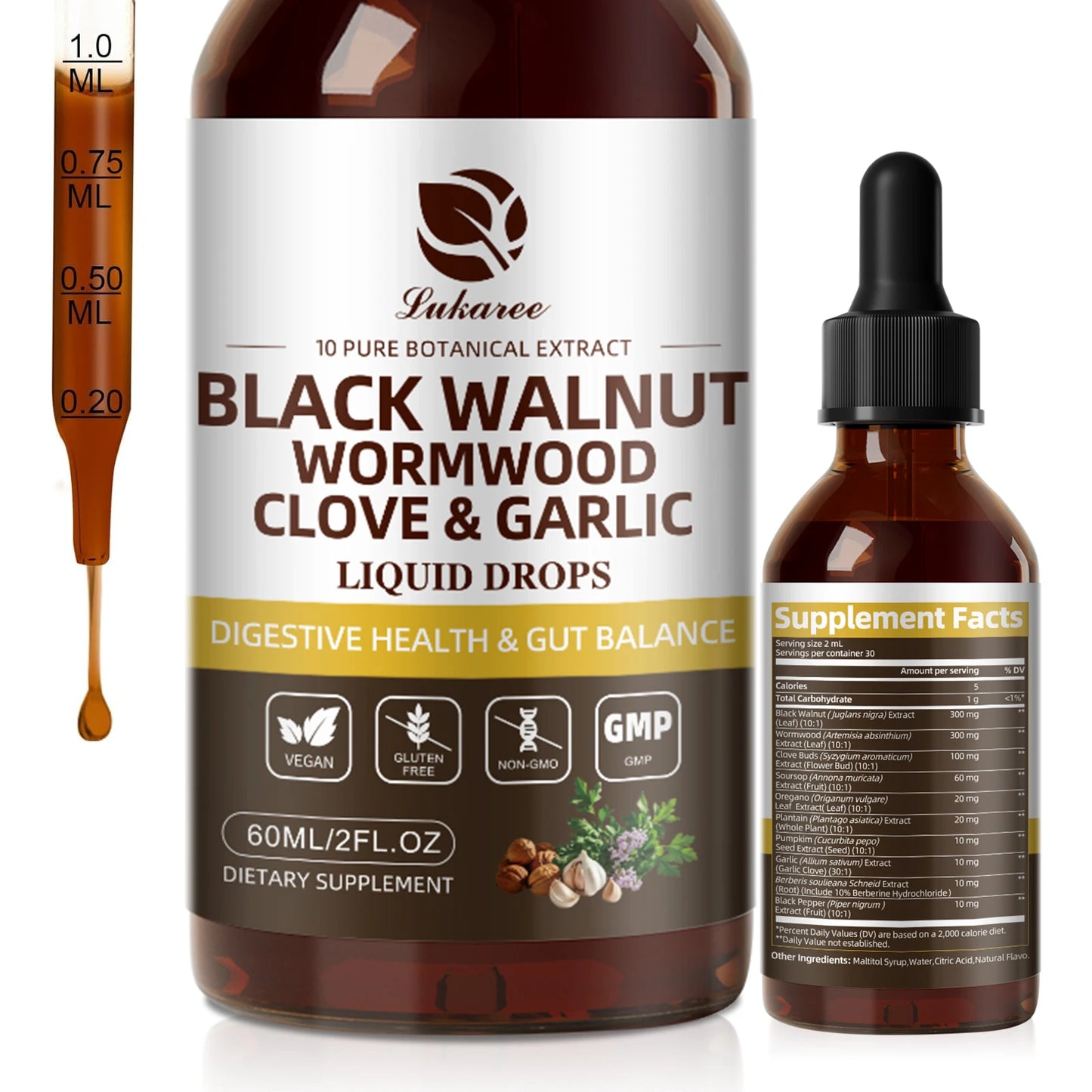 Lukaree Black Walnut Digestive And Immune Support Drops