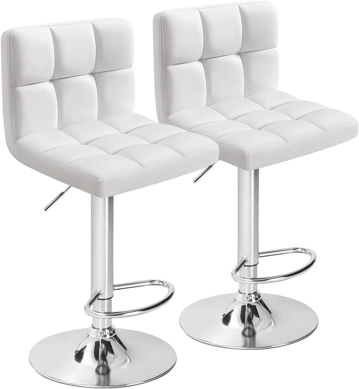 Furmax Modern Swivel Adjustable PU Leather Bar Stools Set of Two