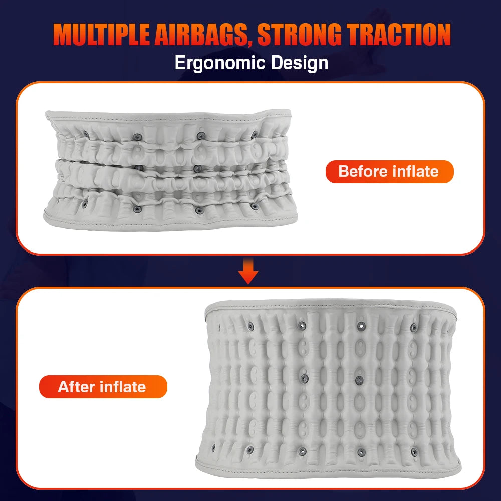 PASTSKY Rechargeable Heating Waist Back Lumbar Traction Massager Red Light