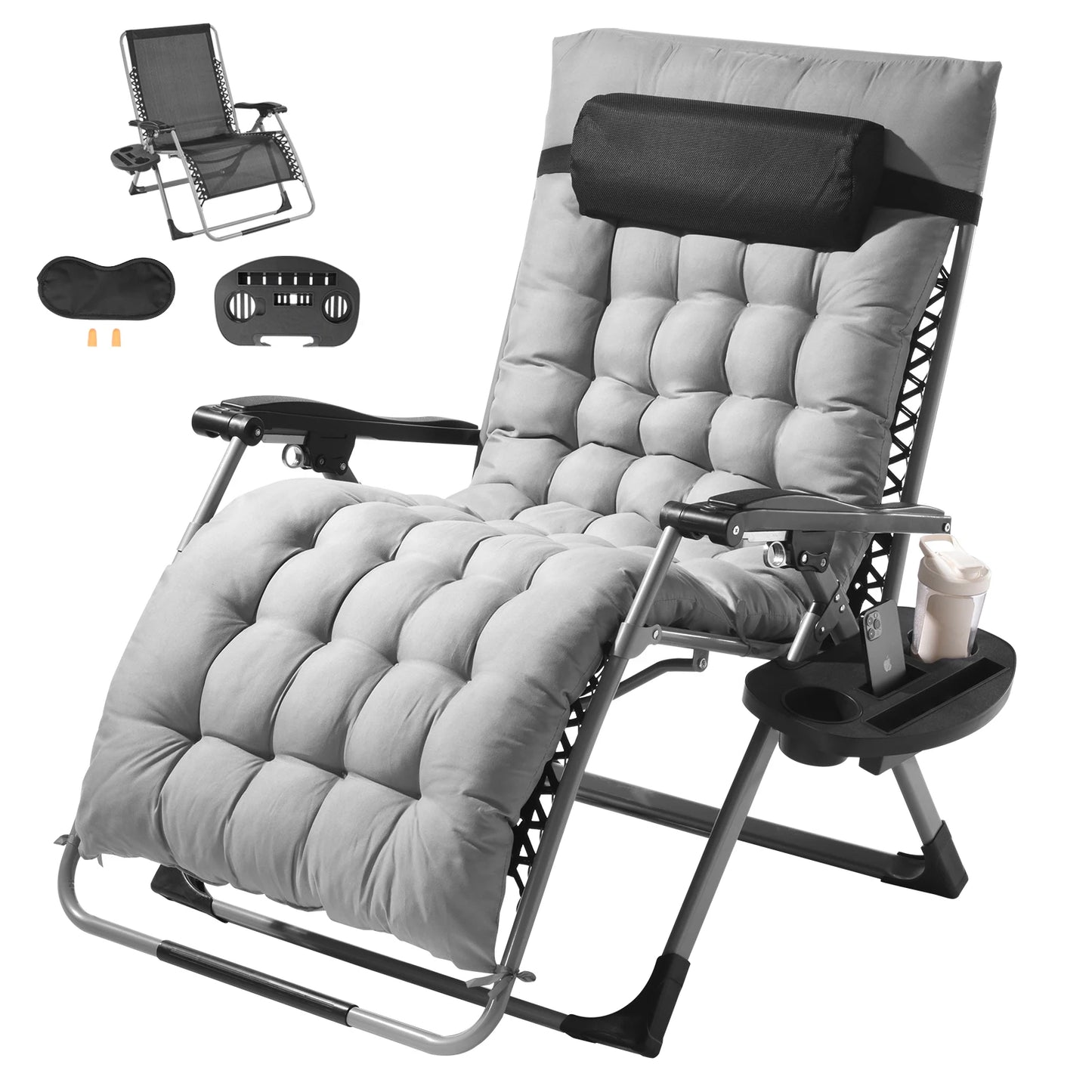 SucceBuy Zero Gravity Chair Outdoor Recliner With Cupholder