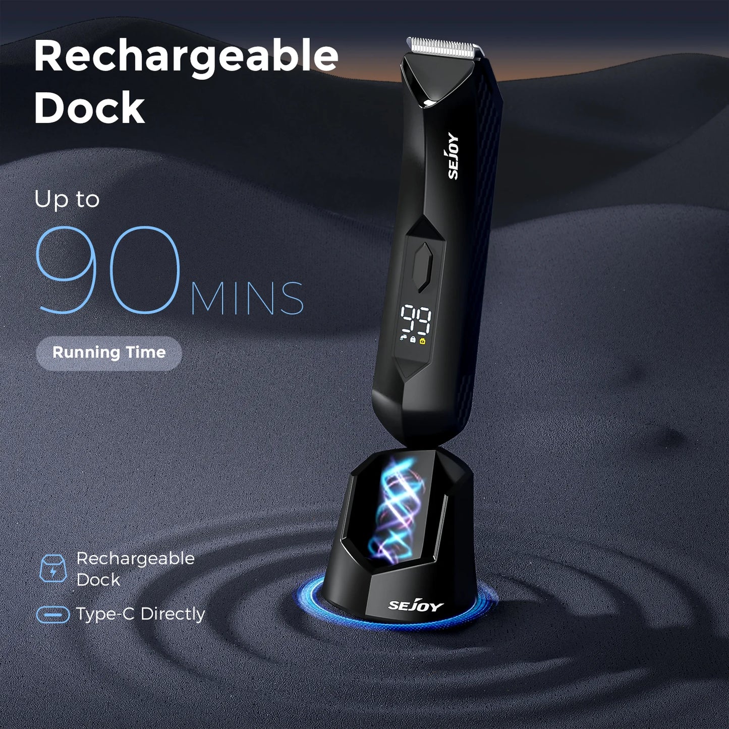 SEJOY Body Hair Trimmer for Men Waterproof Rechargeable Groomer