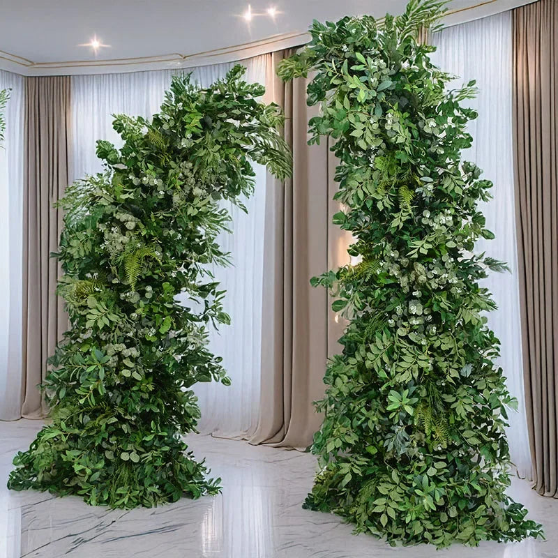 180Cm Artificial Cow Horn Flower & Green Plant Arrangement – Ideal for Proposal Scene, Wedding Arch Decor & Stunning Background