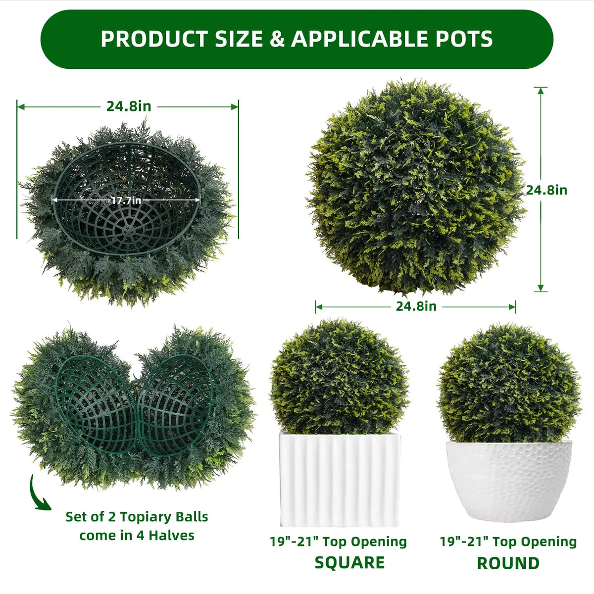 Studyset Artificial Topiary Cedar Balls For Exhibition And Outdoor Decor