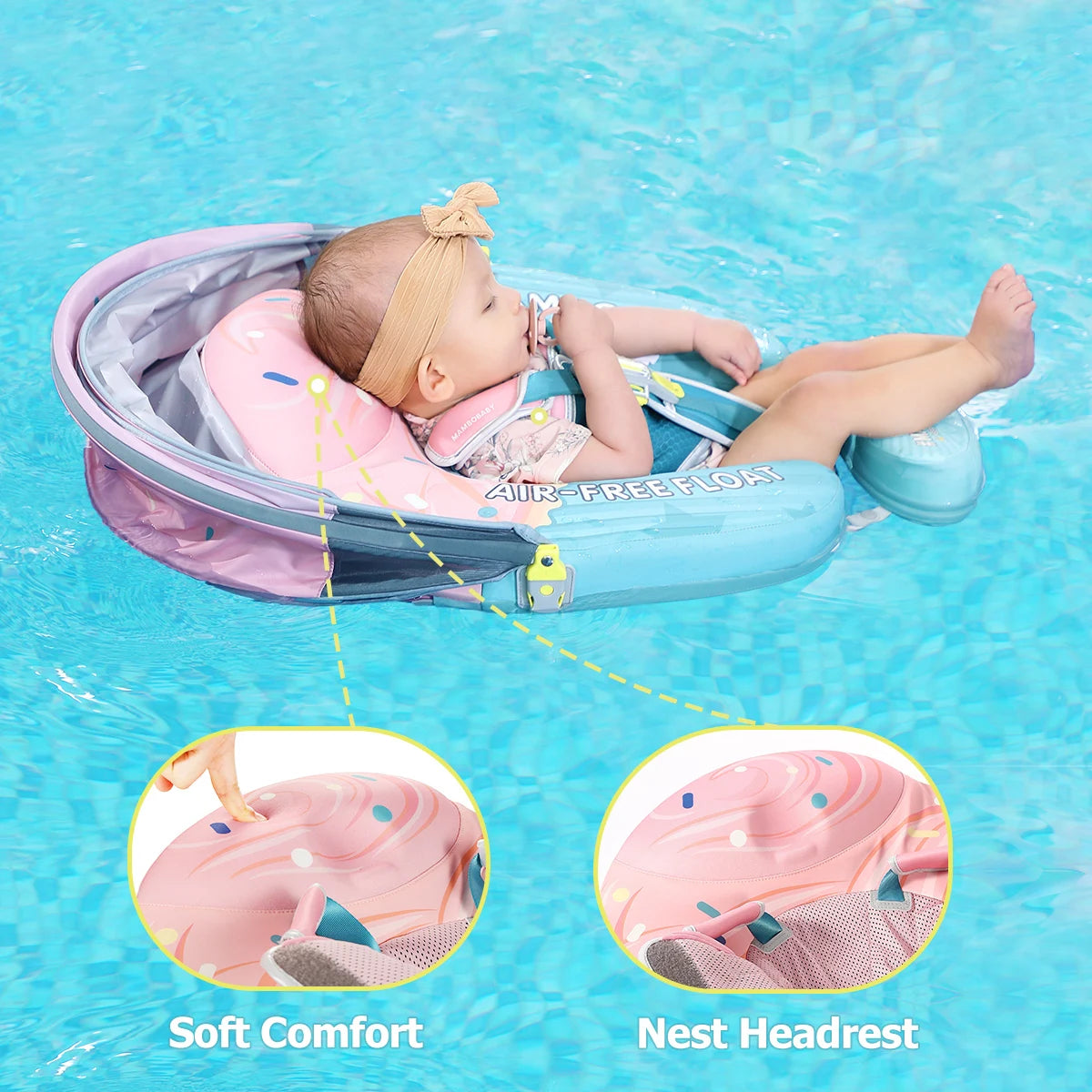 Mambobaby No-Slip Harness Baby Swim Ring For Toddlers