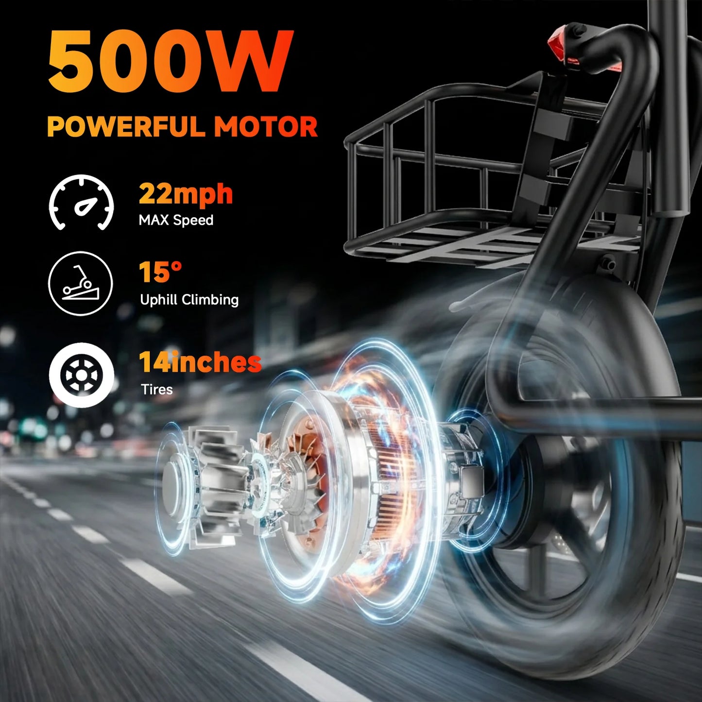 Folding Electric Scooter For Adults 500W Motor 28 Mile Range