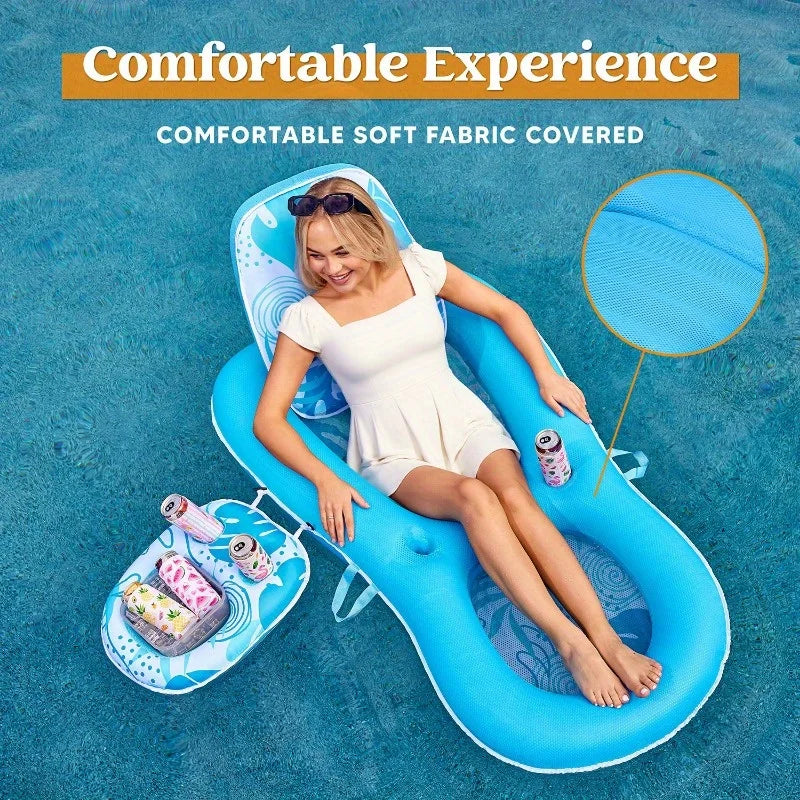 Joyfy Convertible Pool Lounger 2-In-1 With Cup Holders