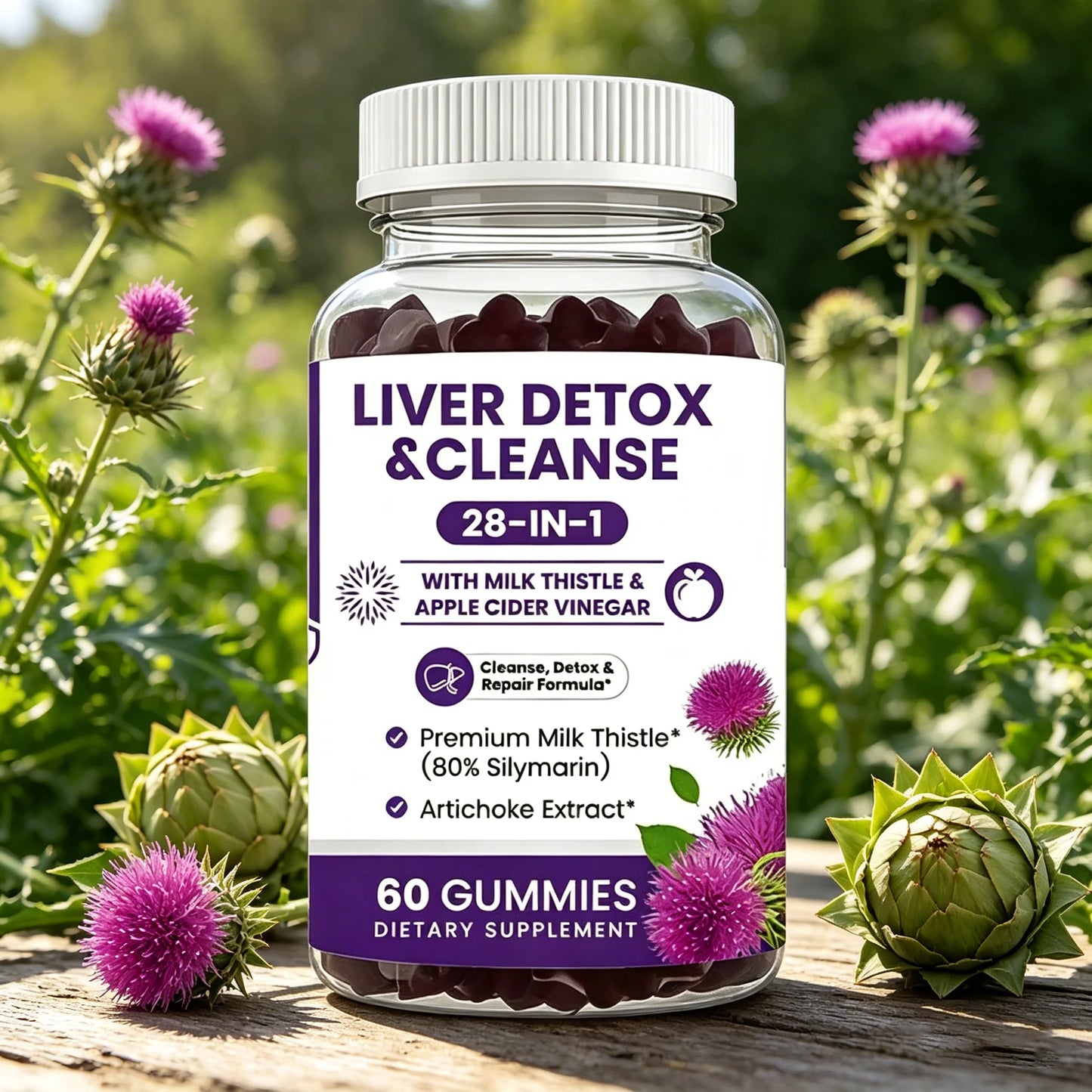 Liver Detox Gummies With Milk Thistle For Digestion And Immunity