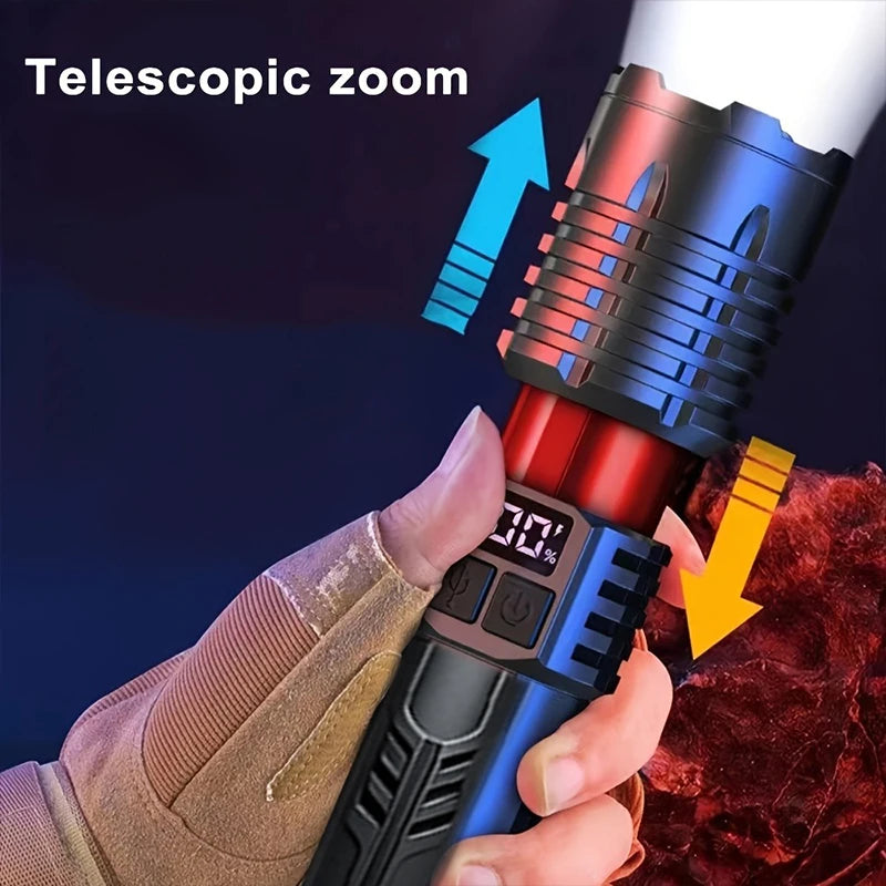 Skywolfeye Waterproof Tactical Flashlight 5 Modes Rechargeable Outdoor