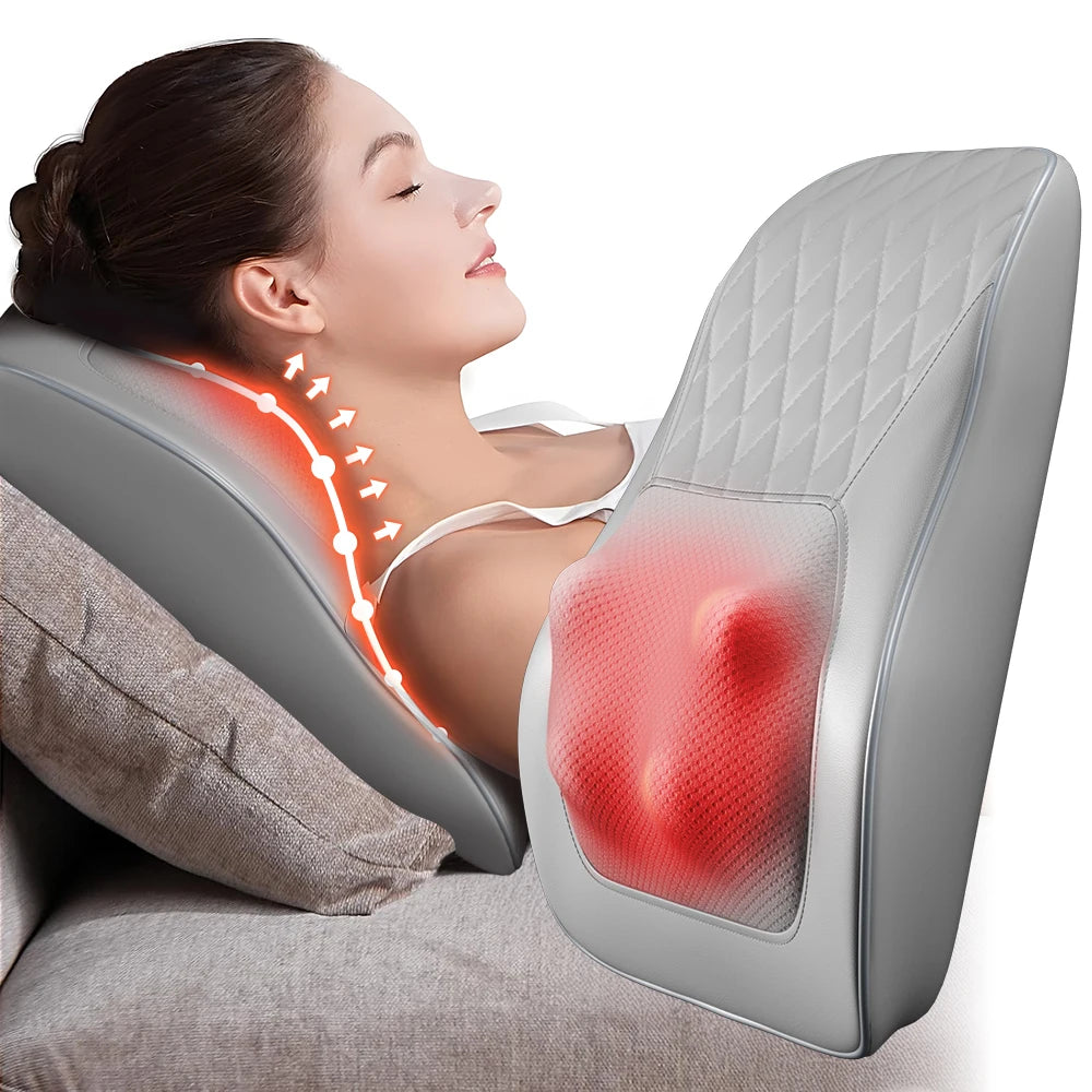 HIMOUTA Neck And Back Massager With Heat 3D Kneading Pillow