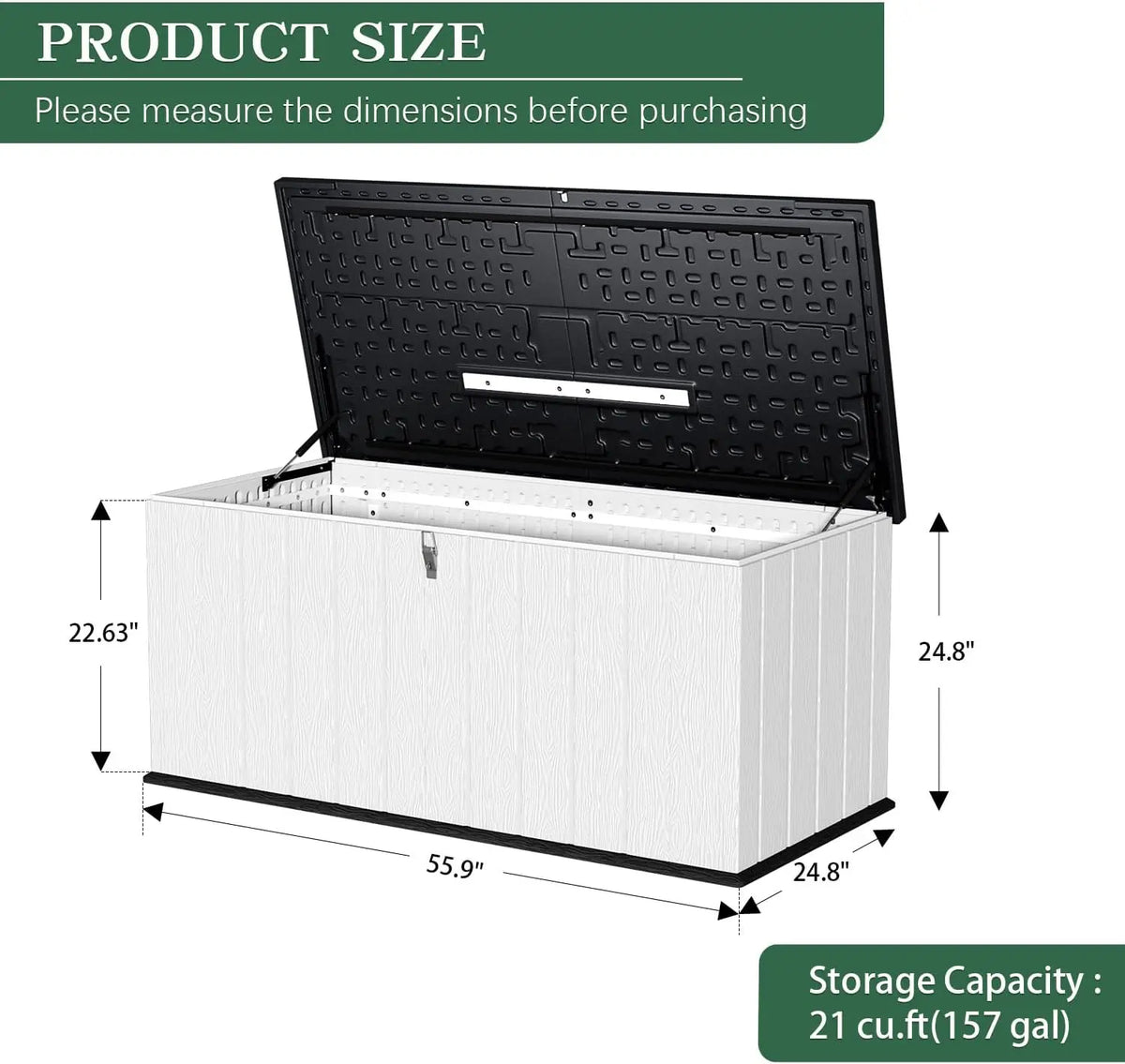 Outdoor Resin Storage Shed Waterproof Cabinet With Smooth Opening Lid