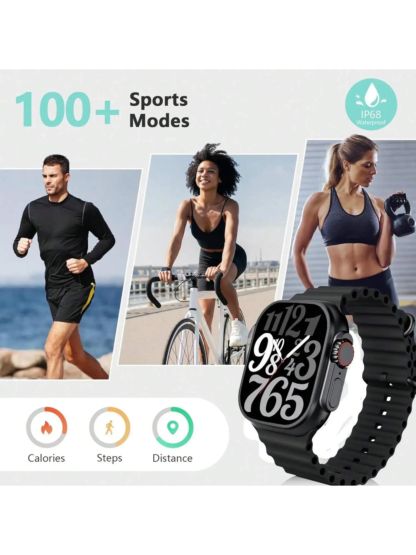 Smartwatch With Case And 7 Watch Bands Bluetooth Calling