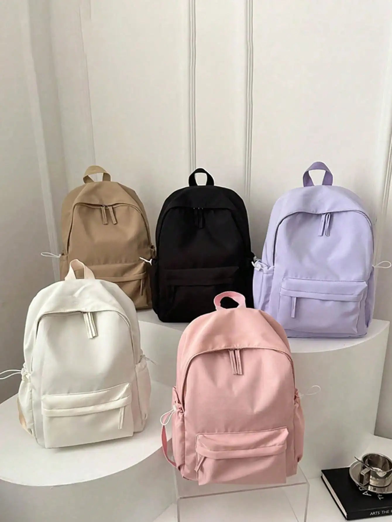 Casual Student Backpack With Multi Compartments Foldable Large Capacity
