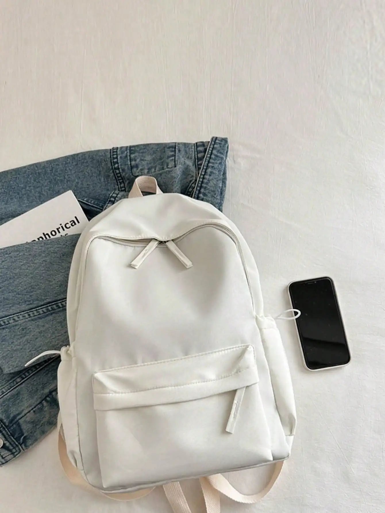 Casual Student Backpack With Multi Compartments Foldable Large Capacity