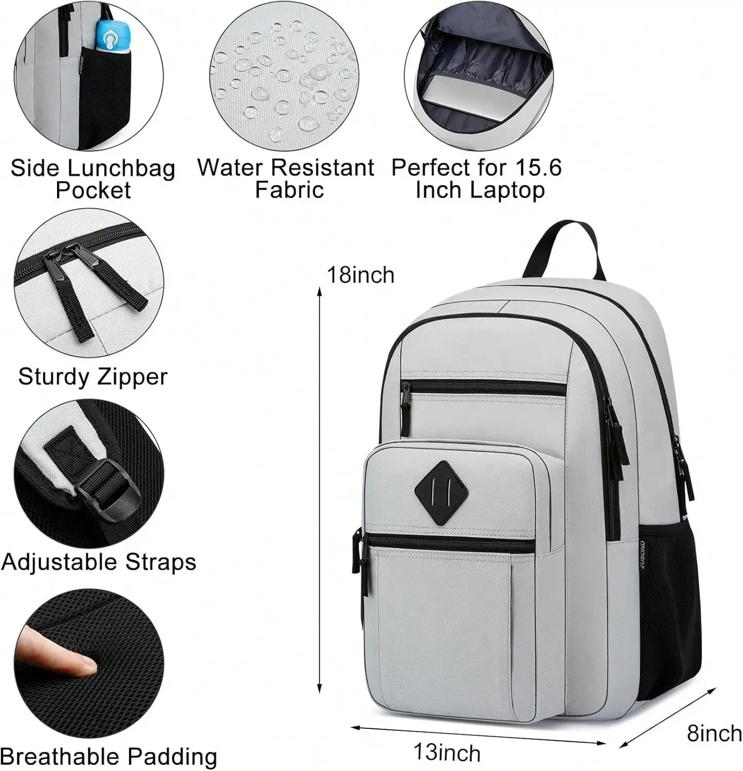 Unisex Cotton Backpack With Laptop Compartment And Bottle Holder