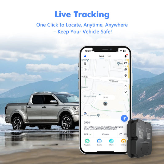 Wanwaytech 4G GPS Vehicle Tracker With 7500mAh Battery Long Life
