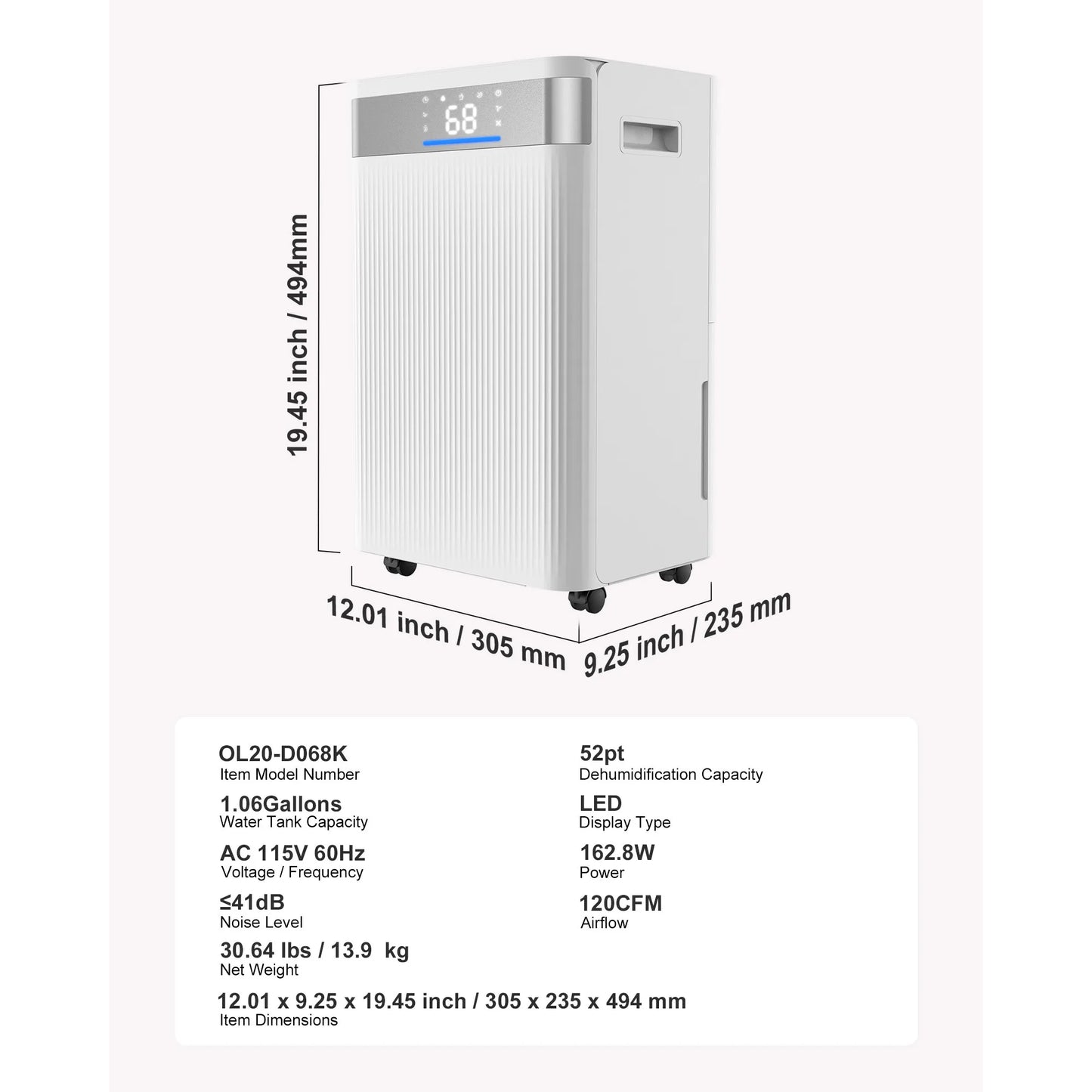 SucceBuy Dehumidifier For Home And Basement With Drain Hose
