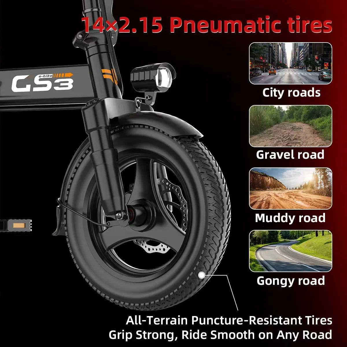 Uplee GS3 Lightweight Folding Electric Bicycle With 500W Motor